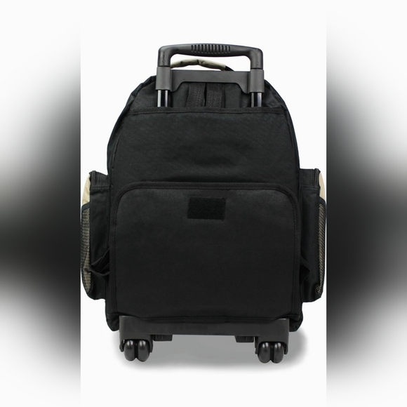 🎒🧳✈️ NWOT Olive Army Green & Black Rolling Backpack - Picture 8 of 16